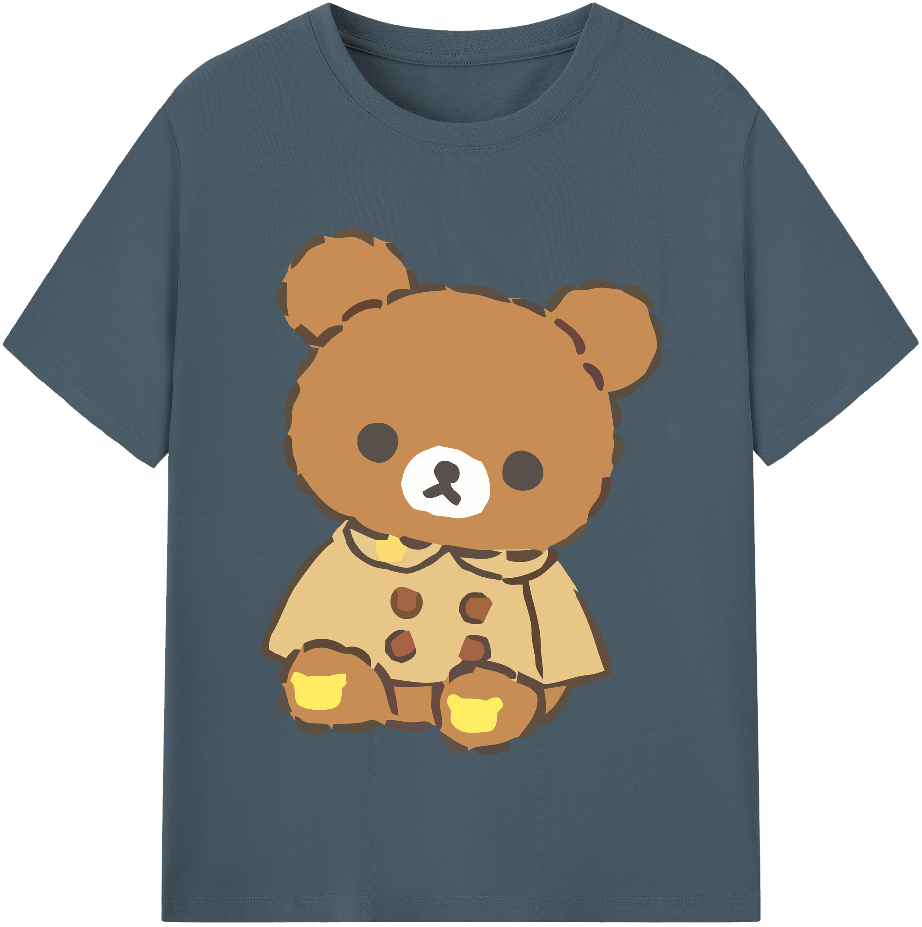 （画像用） リラックマ リラックマ キイロイトリ Rilakkuma Korilakkuma Kiiroitori 綿100％半袖Tシャツ（フロントプリント）